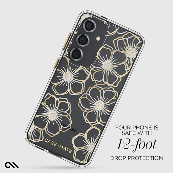 Case-Mate Floral Gems - Etui til Samsung Galaxy S24 (guld)