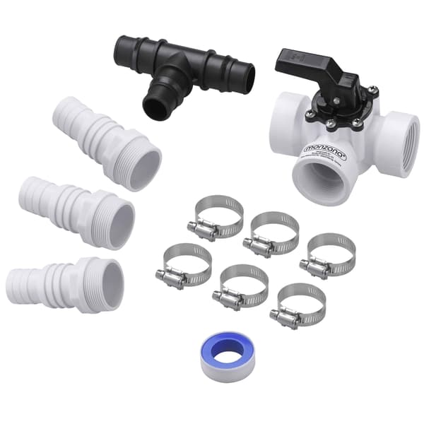 Poolanslutningskit – 12-delars set, 3-vägsventil, Ø 32/38 mm