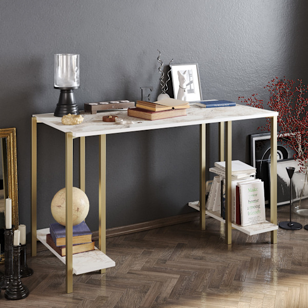 Study Desk Reader - Hvid, Guld