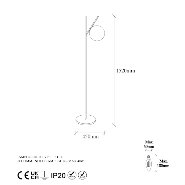 Gulvlampegaffel - 13028