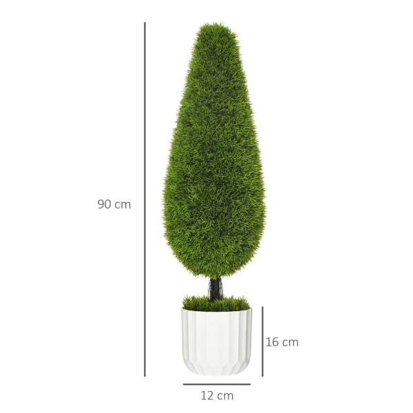 Konstgjord Cypress Växtset Om 2, 90 Cm Konstgjord Växt, Konstgjord Träd I Kruka, Krukväxt Med Konstgjord Mossa För Inomhus, Utomhus, Grön