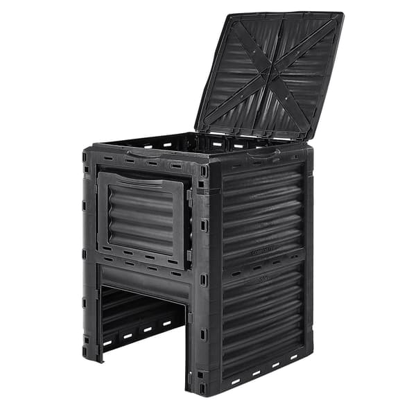 80 gallon utomhuskompostbehållare, lock och bottendörr