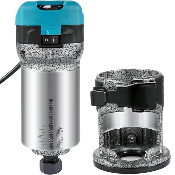 Träfräs 710W, fast bas, variabel hastighet, 3 spännhylsor