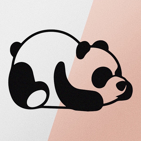 Dekorativt metalvægtilbehør Panda Metaldekor