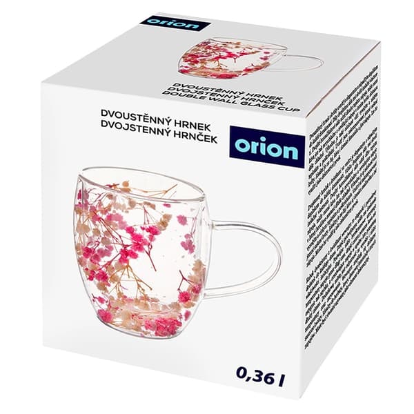 Dubbelväggig mugg i borosilikatglas, 360 ml