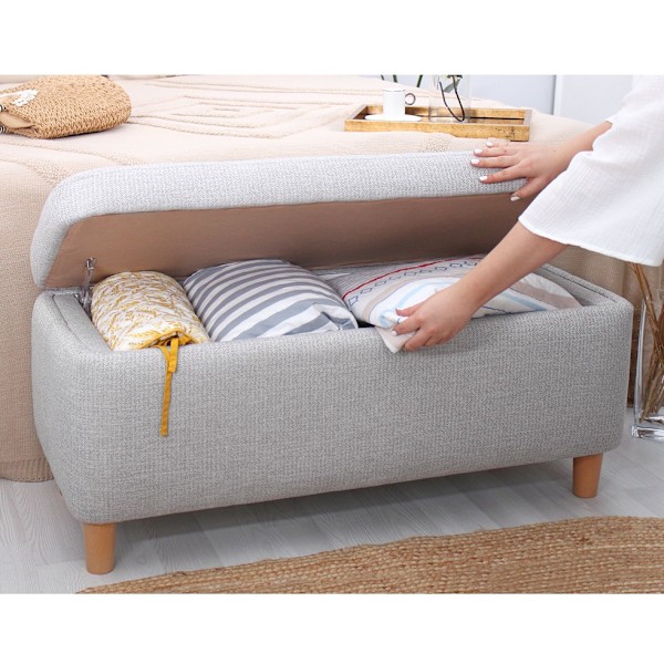 Pouffe Rocio - vaaleanharmaa