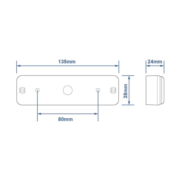 Baglygte 12/24V 3 funktioner 135x38mm LED med holder sort