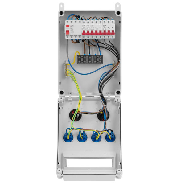 Elcentral 4 x Schuko jordfelsbrytare 4 x installation