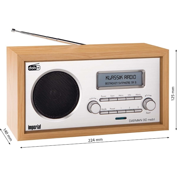 DABMAN 30 Mobiili DAB+ / FM-radio Puu