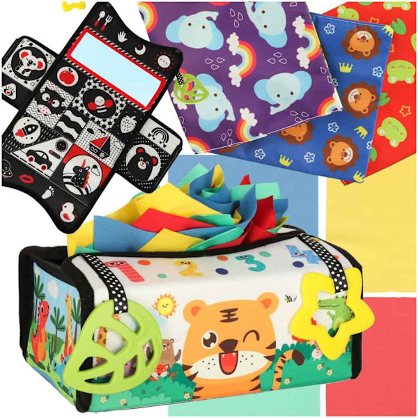 Montessori sorterar tissue box matta 2in1
