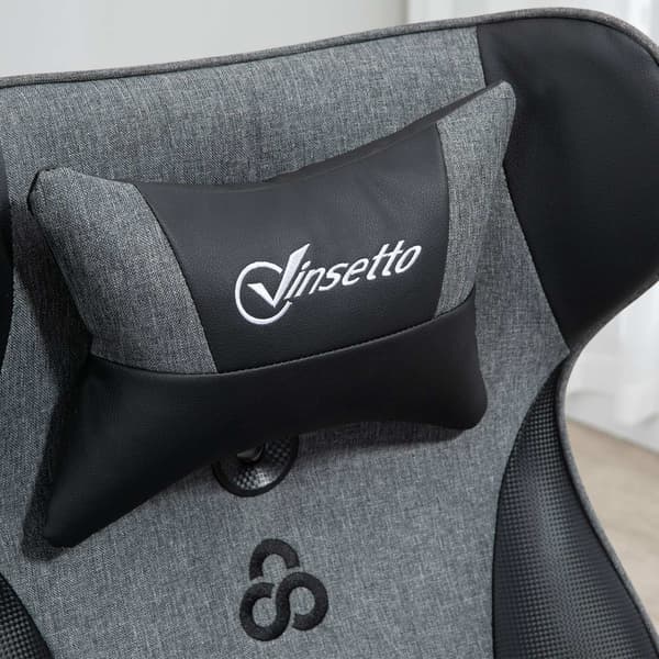Spelstol, justerbar höjd, svart/grå, ergonomisk design