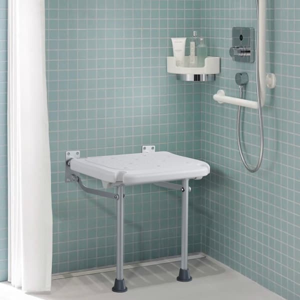 Vægmonteret, foldbart brusesæde, 40 cm, 227 kg