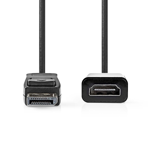 DisplayPort kaapeli | DisplayPort uros | HDMI™ Ulostulo | 4K@30Hz | Niklattu | 0.20 m | Pyöreä | PVC | Musta | Laatikko