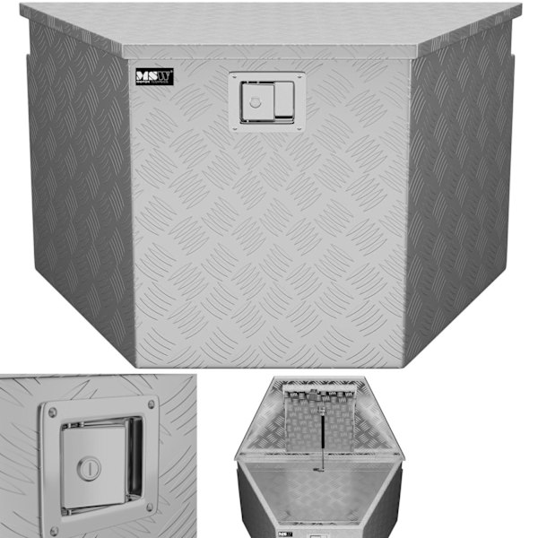 Låsbar transportverktygslåda i aluminium 150 l 81,5 x 47,5 x 46 cm