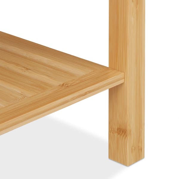 Badrumspall i bambu med handtag