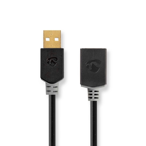 USB-kabel | USB 2.0 | USB-A Hane | USB-A Hona | 480 Mbps | Guldp
