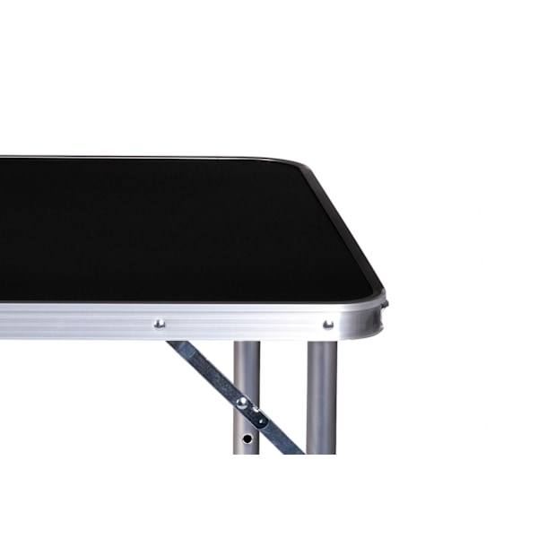 Turistbord foldbart campingbord sort plade 120 x 60 cm