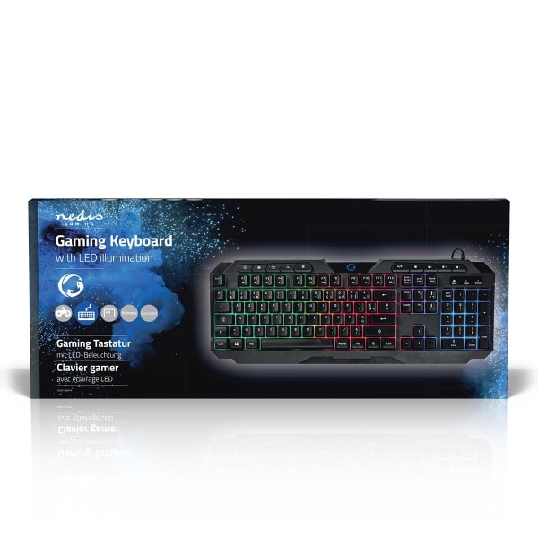 Pelinäppäimistö Langallinen | USB Type-A | Kalvonäppäiminä | LED | AZERTY | FR Näppäinasettelu | USB Virta | Virtakaapelin pituus: 1.30 m | Multimedia