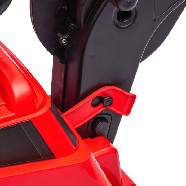3-i-1 ride-on gravemaskine, bæreevne 25 kg, med tipsikring, musikfunktion, udskiftelig, i 1,5-4 år, rød + sort