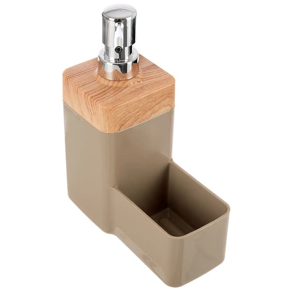 Køkkensæbedispenser med svampeholder, 500ml, sort