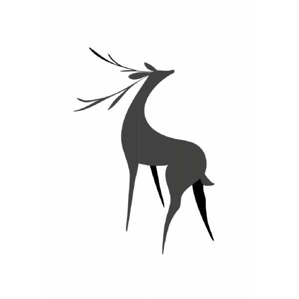 Stylized Retro Deer (Grey) - 21x30 cm
