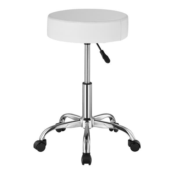 Rullpall med hjul, 180 kg, justerbart PU-läder, vit