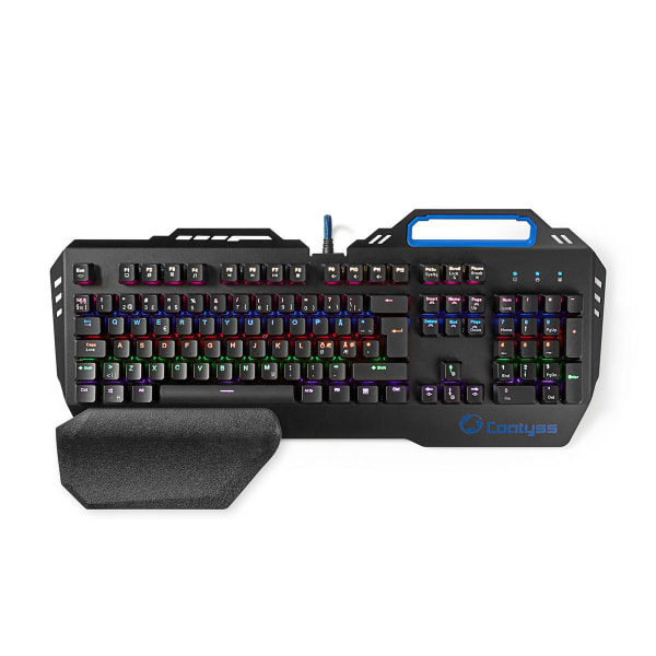 Trådat Gaming Tagentbord | USB | Mekaniska Nycklar | RGB | Nordisk | ND Layout | USB ström | Strömkabel längd: 1.70 m | Spel Svart