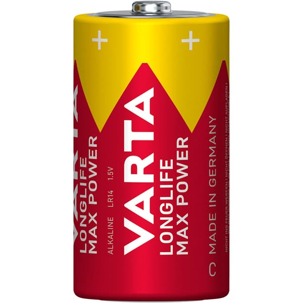 C-batterier, Longlife Max Power, 2-pack, 1,5V Alkaline
