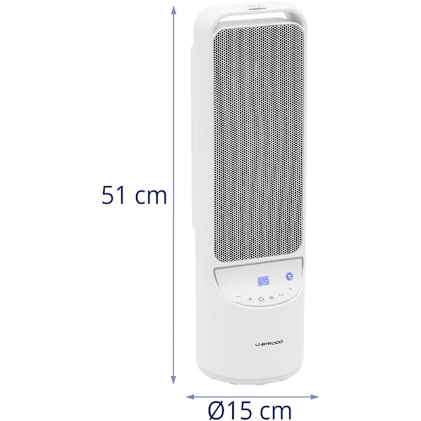 El-søjleradiator med fjernbetjening 1200/2000 W