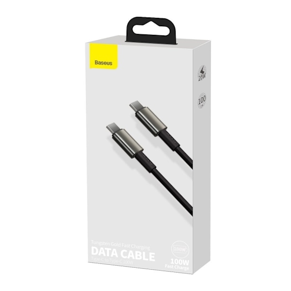 USB-C hurtigopladningskabel Strømforsyning PD QC 100W 5A 1m sort