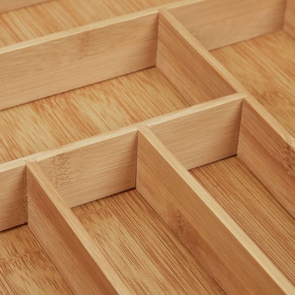 Utdragbar bestickbricka i bambu