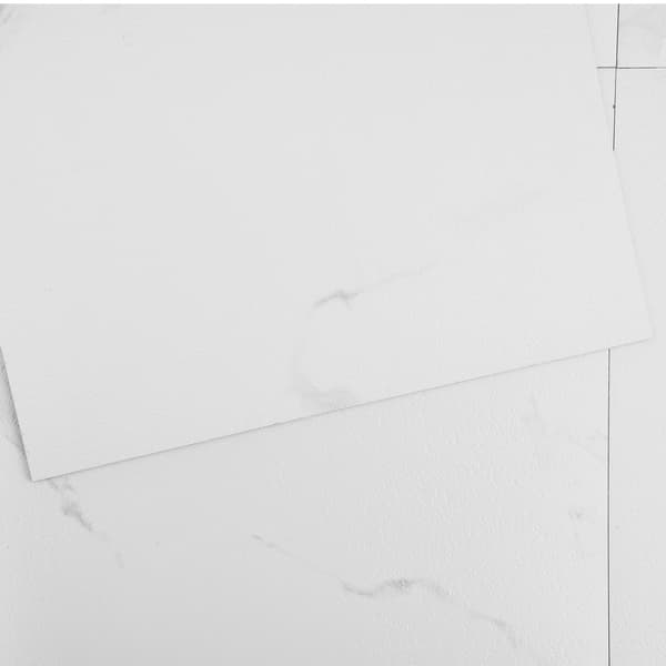Självhäftande vinylgolvplattor, 12x12, 50-pack, vit marmor