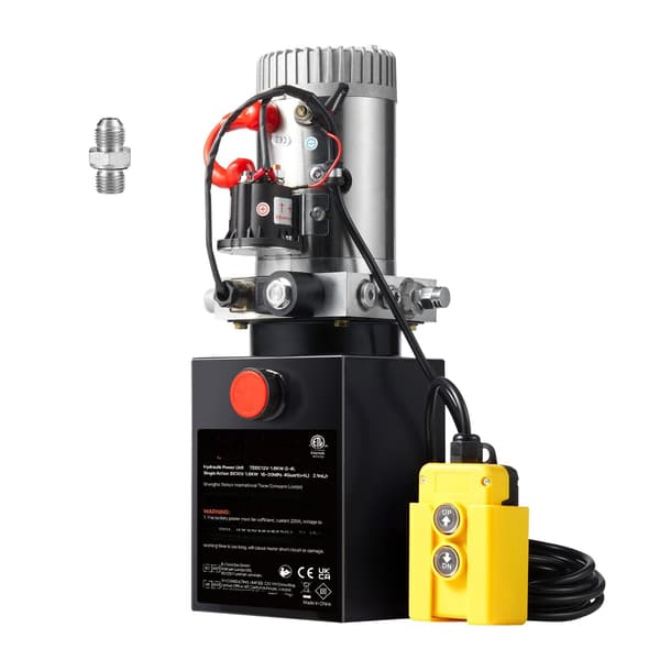 12V hydraulpumpaggregat, enkelverkande, 4-liters