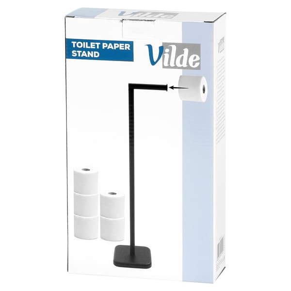 Toiletpapirholder, sort, 56 cm