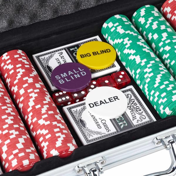 Pokertaske med 500 chips