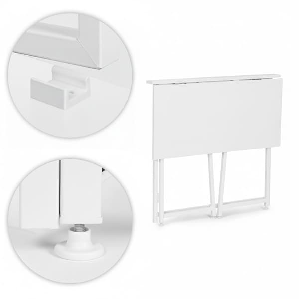 Hopfällbart laptopbord 80x45 cm, vit MDF, platsbesparande