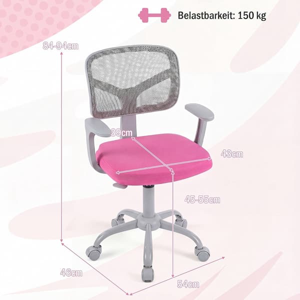 Justerbar barnstol med svankstöd – Rosa