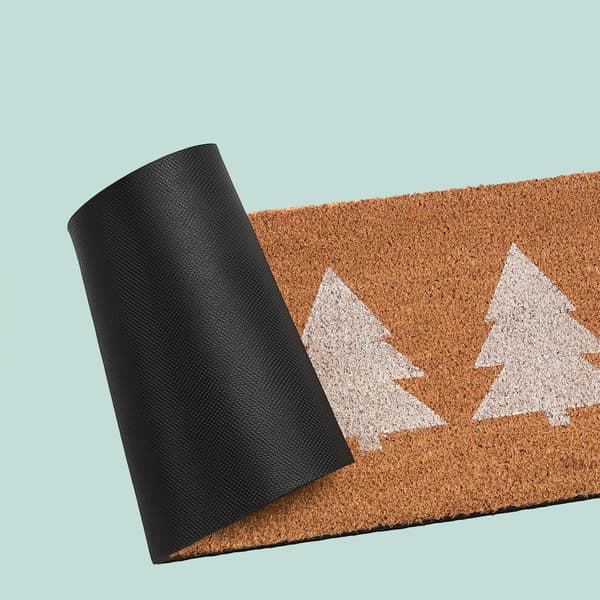 Coir dørmåtte – Pine Tree Design, indendørs/udendørs brug