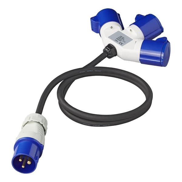 CEE 3-vejs splitter 16A 150cm 3x2,5mm²