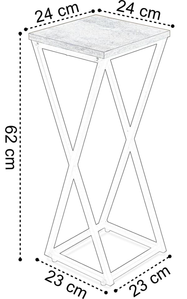 Loft plantestativ, sort stål, 62 cm