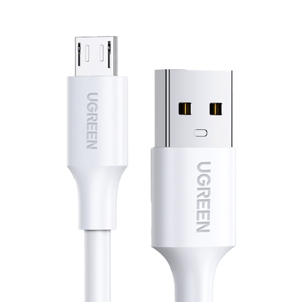 PVC-kaapeli USB0-A - microUSB 480 Mb/s 0,5m valkoinen