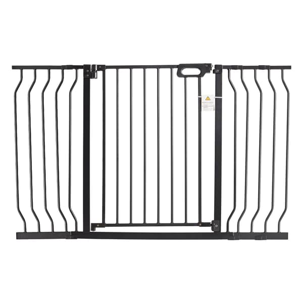 Babysikkerhedsgitter 74–136 cm, automatisk lukning, sort