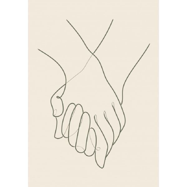 Holding Hands Green - 70x100 cm