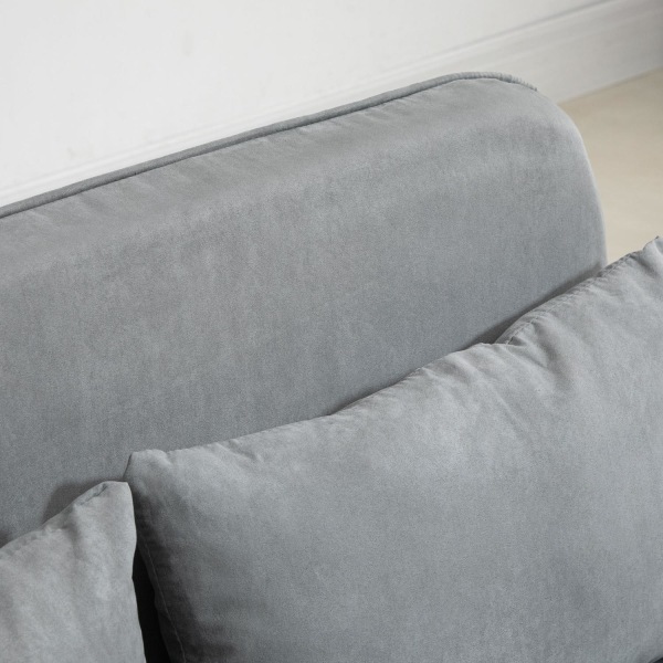 Sovesofa To-Personers Seng Funktion & Hynder, Justerbar Sofa, Op Til 150 Kg, Lysegrå