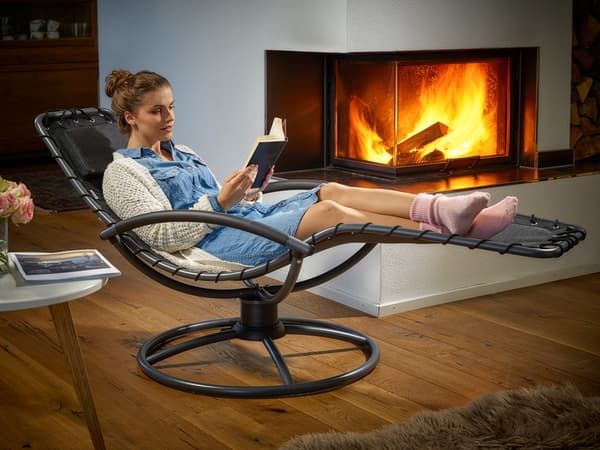 Liggestol med gyngefunktion, ergonomisk, antracit