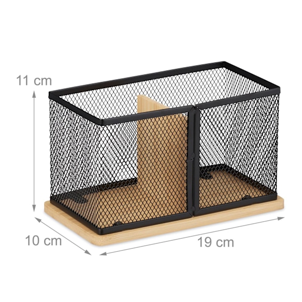Penneholder i bambus og mesh