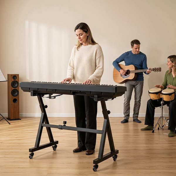 Justerbart keyboardstativ til elektriske klaverer med 49-88 tangenter