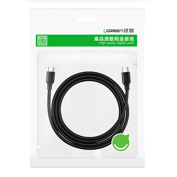 USB Typ C-kabel för laddning och dataöverföring 3A 1m svart