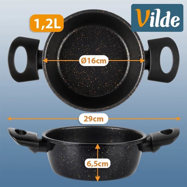 Granit Non-stick gryta, 16 cm, 1,2 l, diskmaskinssäker