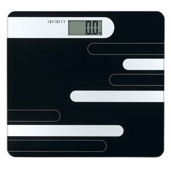 Digital badevægt, 180 kg kapacitet, sort/sølv